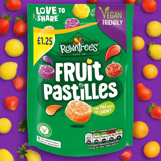 Rowntree's Fruit Pastilles Vegan Friendly Sweets Sharing Bag 120g £1.25