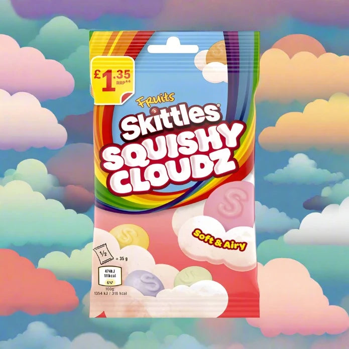 Skittles Squishy Cloudz Fruit Sweets Treat Bag 70g £1.35 PMP 