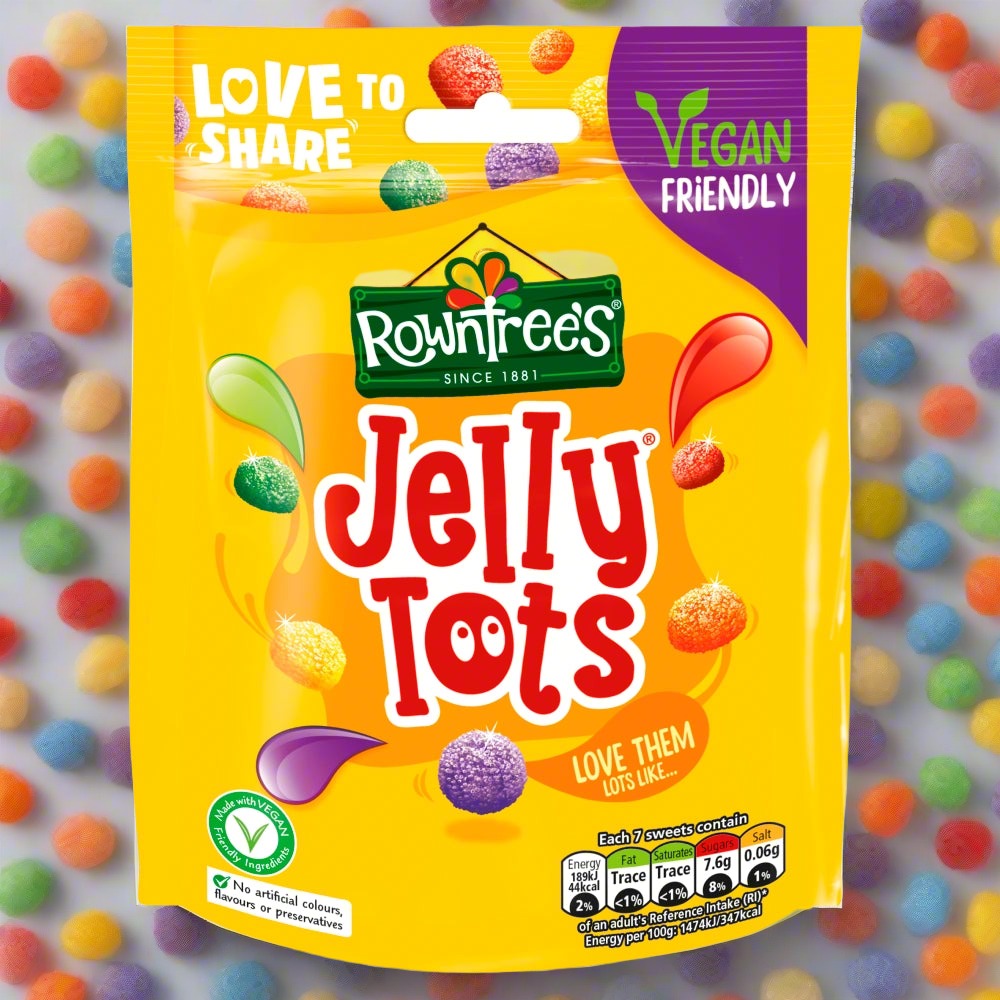 Rowntree's Jelly Tots Vegan Friendly Sweets Sharing Bag 150g