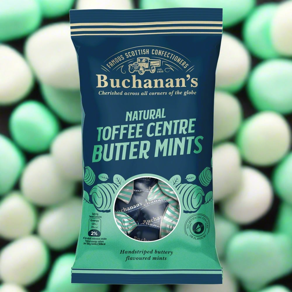 Buchanan's Natural Toffee Centre Butter Mints Bags 140g