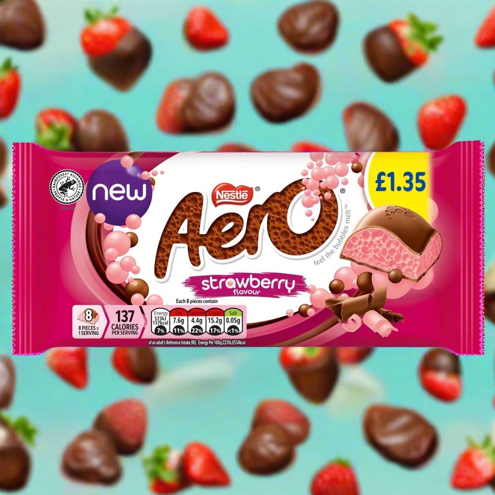 Aero Strawberry Chocolate Sharing Bar 90g PMP £1.35