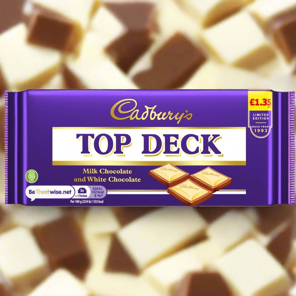 Cadbury's Top Deck Back From 1993 Chocolate Bar 95g £1.35 PMP