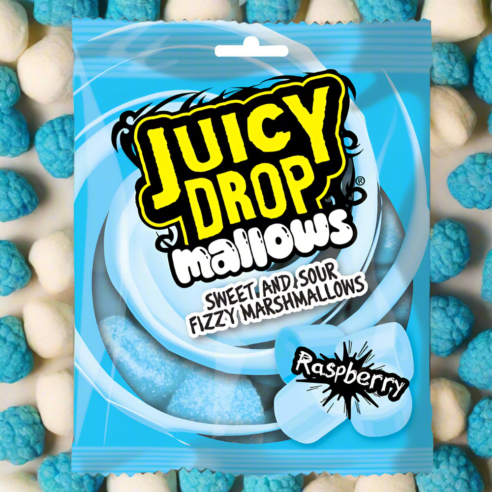 Bazooka Juicy Drop Mallows Raspberry Bag 100g
