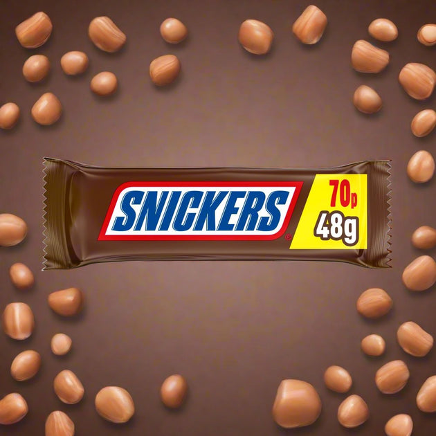 Buy Snickers Bar 70p 48g at SnacksOnline.co.uk | Snacks Online
