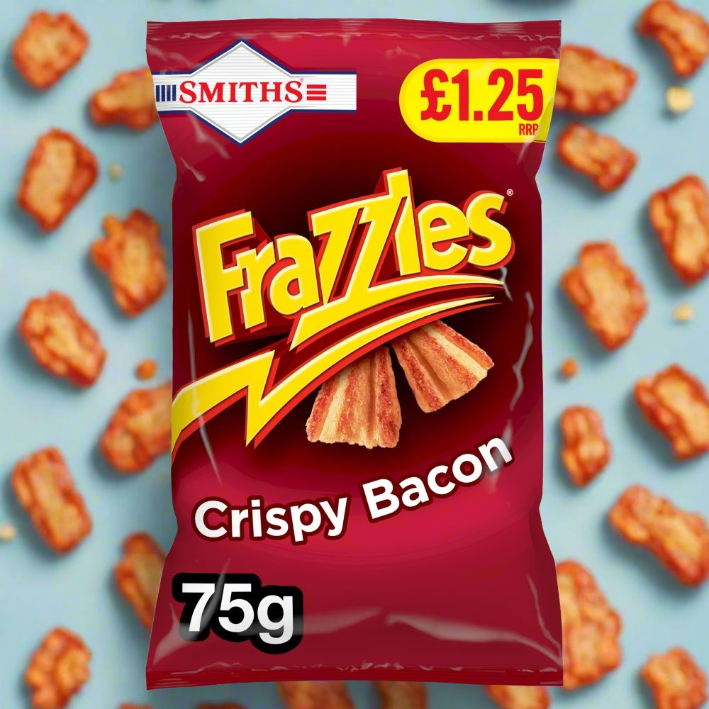 Smiths Frazzles Crispy Bacon Snacks Crisps £1.25 PMP 75g