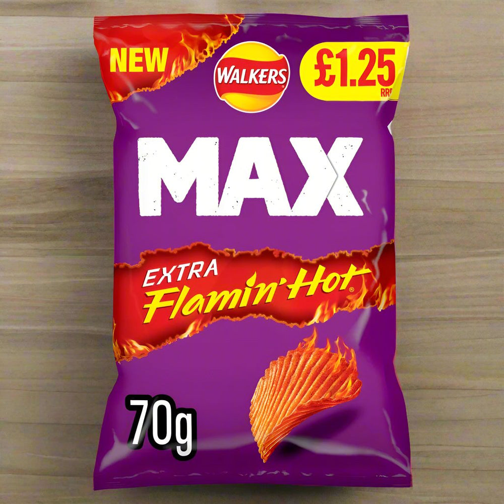 Walkers Max Extra Flamin' Hot Sharing Bag Crisps 70g PMP