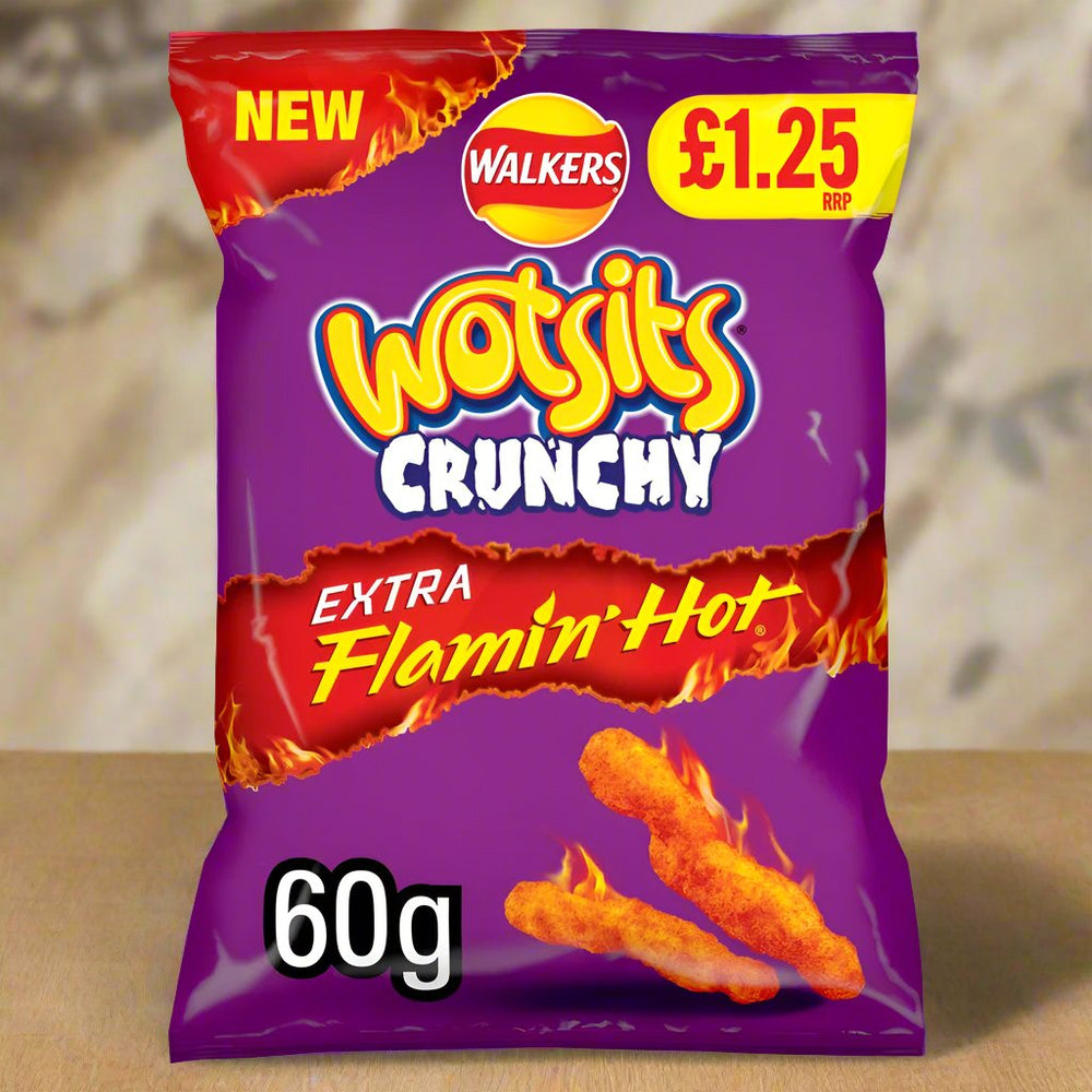 Wotsits Crunchy Extra Flamin' Hot Sharing Bag Crisps 60g PMP