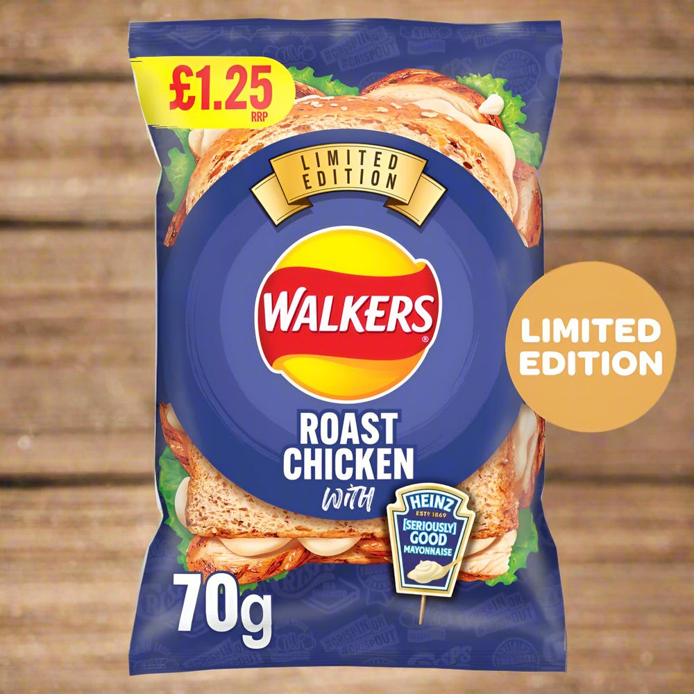 Walkers Roast Chicken with Heinz Mayo Sharing Bag Crisps PMP 70g RRP £1.25
