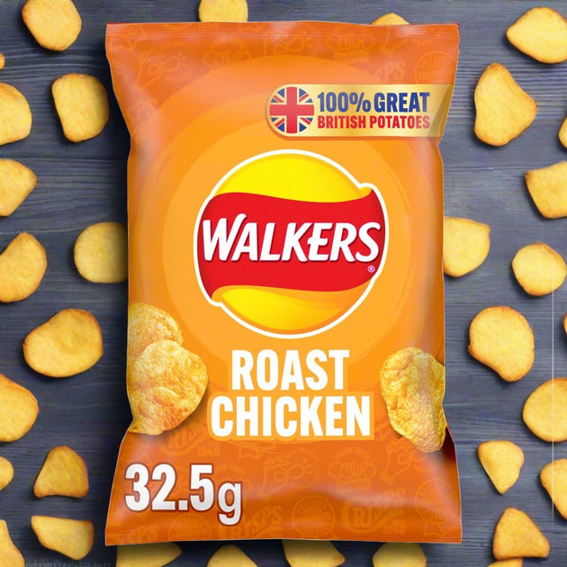 Buy Walkers Roast Chicken Crisps 32.5g Single Bag at SnacksOnline.co.uk ...
