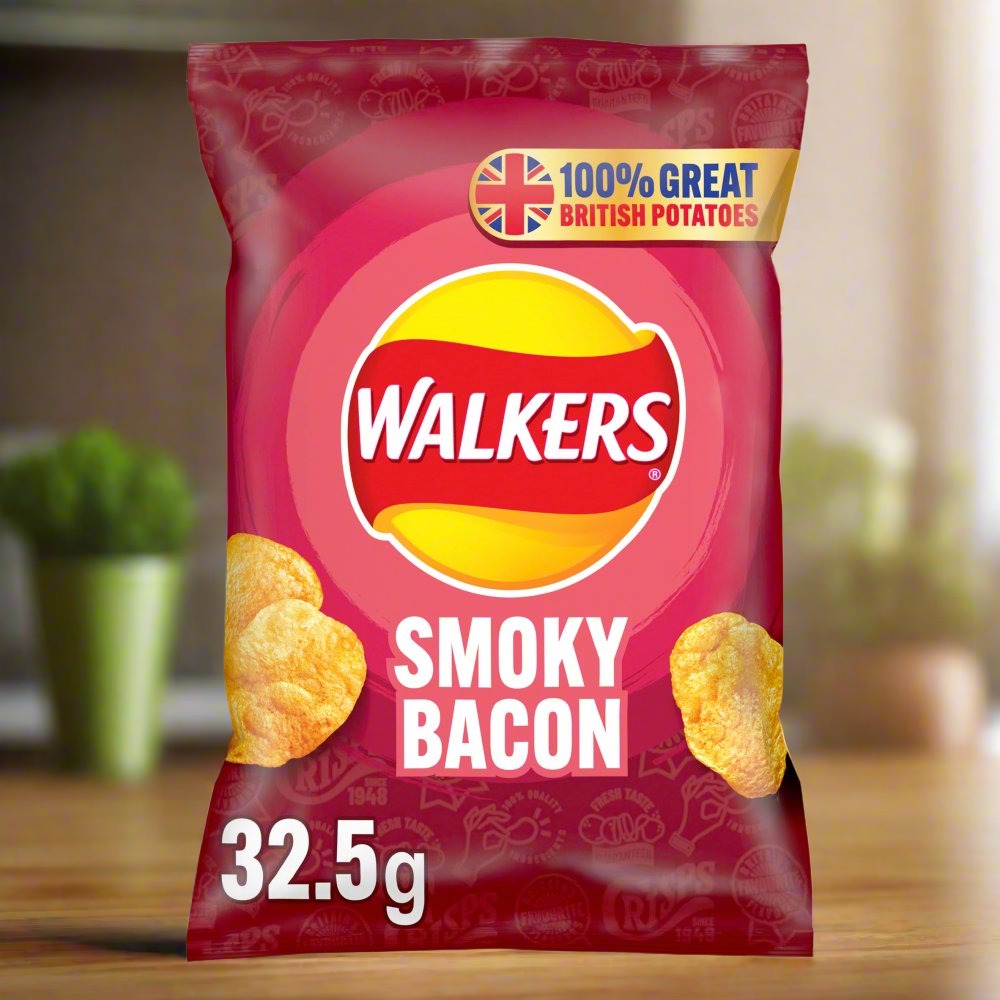 Walkers Smoky Bacon Crisps 32.5g Single Bag