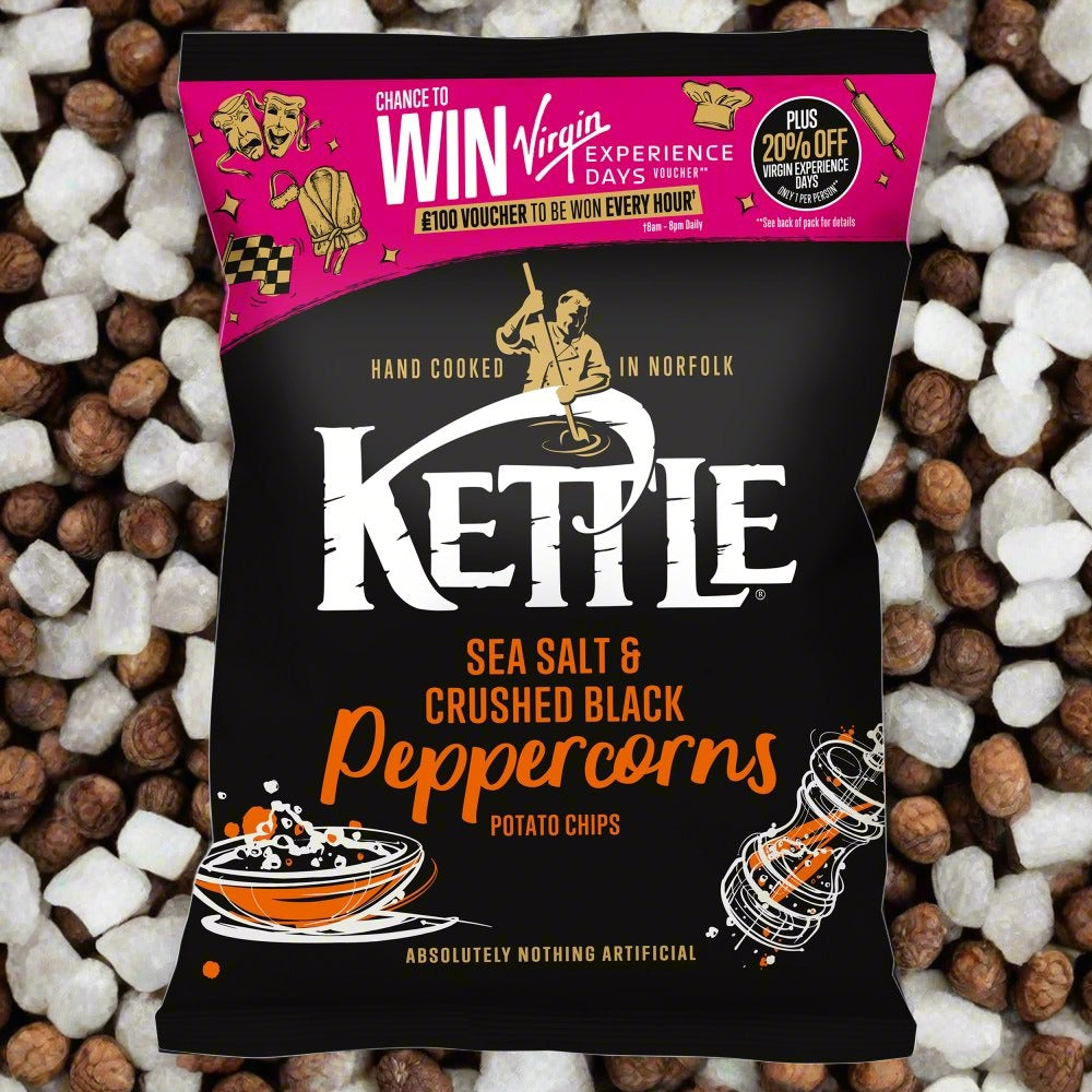 Kettle Chips Sea Salt & Crushed Black Peppercorns £1.29 80g