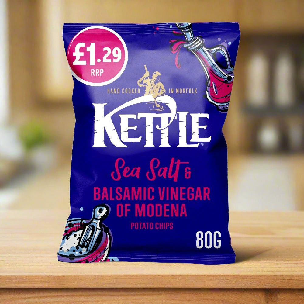Kettle Chips Sea Salt & Balsamic Vinegar of Modena Crisps £1.29 80g
