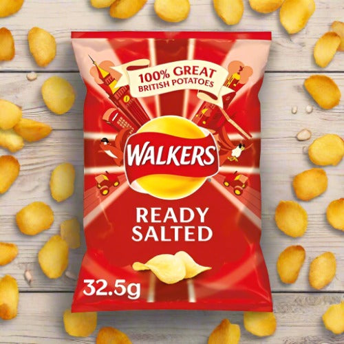 Walkers Ready Salted Crisps 32.5g Single Bag