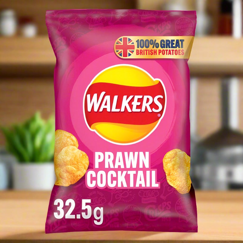 Walkers Prawn Cocktail Crisps 32.5g Single Bag