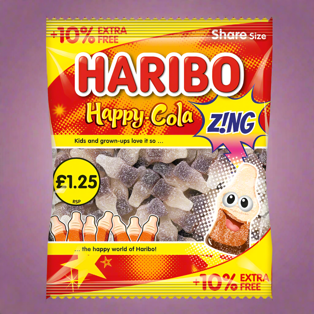 Haribo Happy-Cola Z!ng Bag 154g £1.25