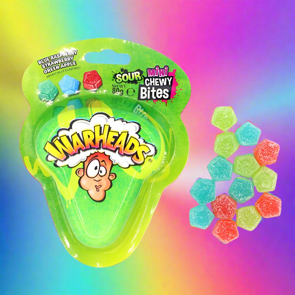 Warheads Sour Mini Chewy Bites Pack 80g
