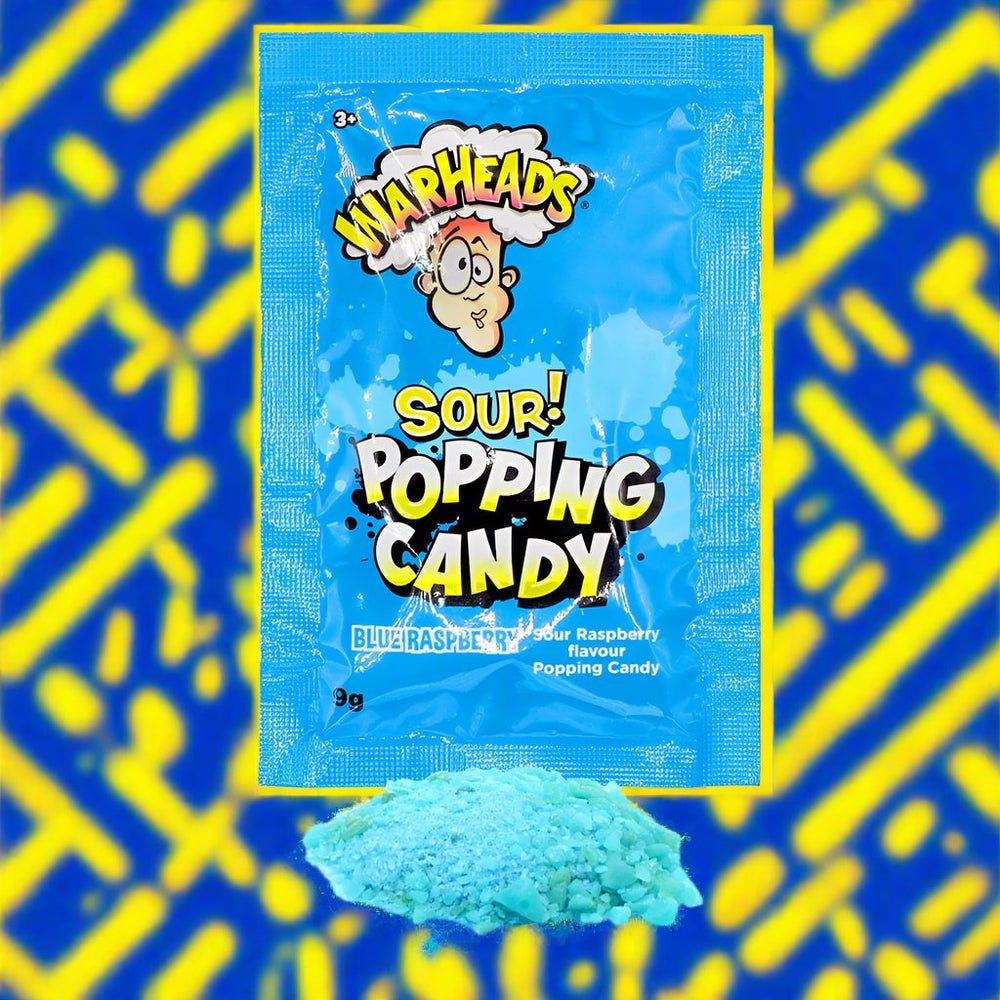 Warheads Sour Popping Candy Blue Raspberry Pouch 9g
