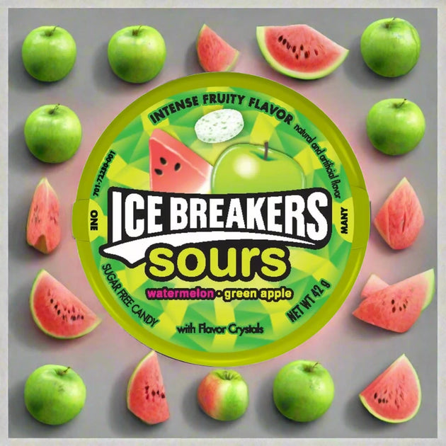 Buy Ice Breakers Fruit Sours Watermelon & Green Apple Sugar Free 42g at ...