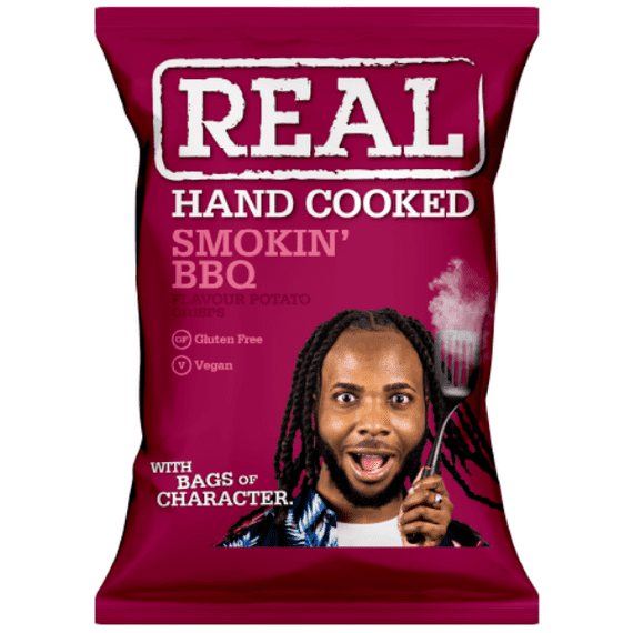 Real Hand Cooked Crisps Smokin BBQ 35g Single Packet