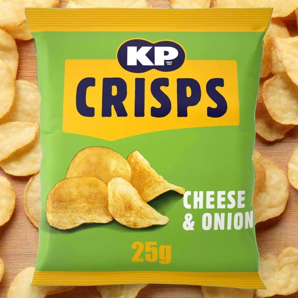 KP Cheese & Onion Crisps 25g Single Bag