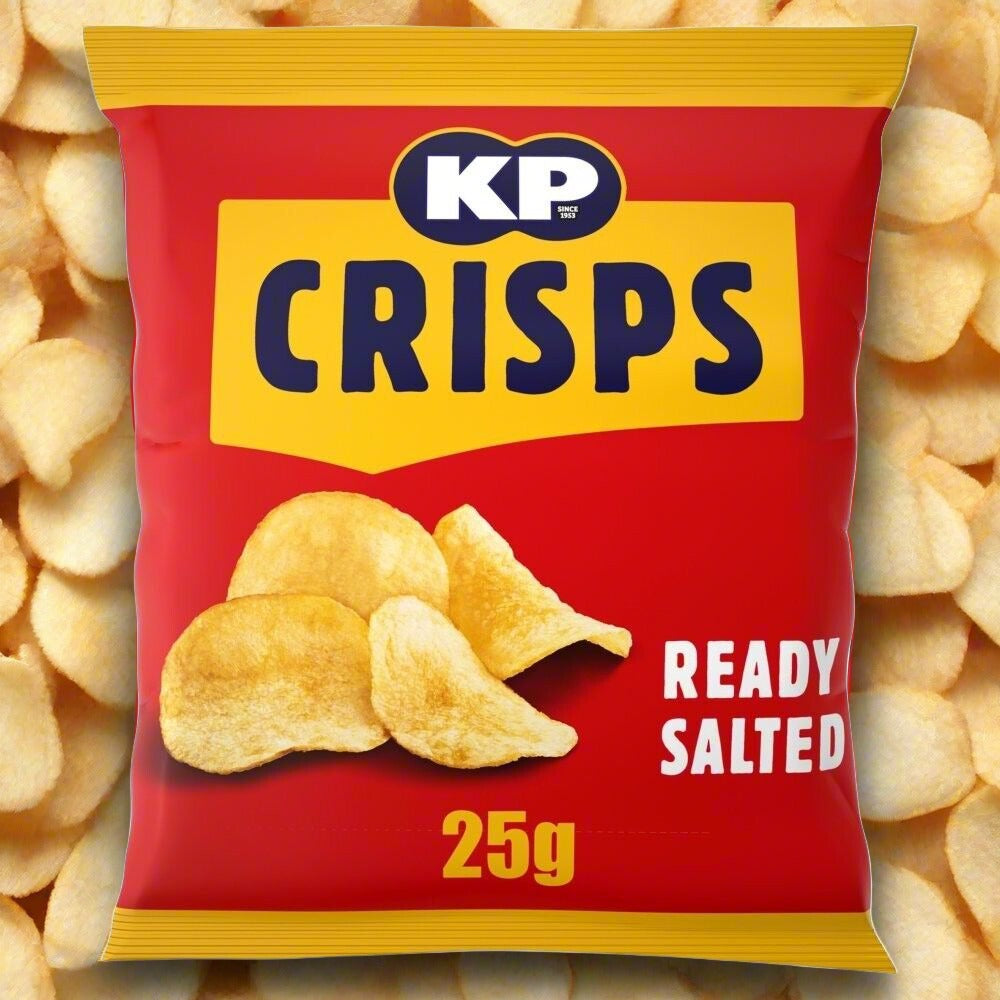 KP Ready Salted Crisps 25g Single Bag