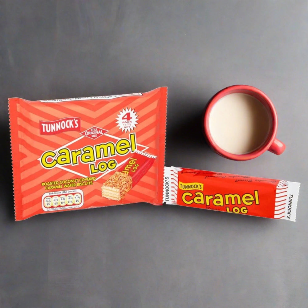 Tunnocks Caramel Log Wafers 4 Pack 128g